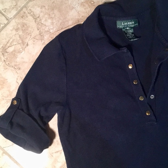 Lauren Ralph Lauren Tops - LAST CALL Ralph Lauren deep V snap button blouse